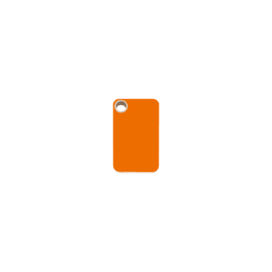 Médaille chat rectangle plastique plat orange S