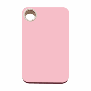 Médaille chien rectangle plastique plat rose taille L Red Dingo
