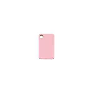 Médaille chat rectangle plastique plat rose S