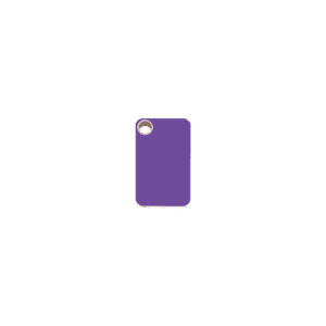 Médaille chat rectangle plastique plat violet S
