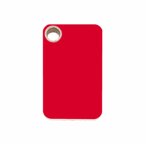 Médaille chien rectangle plastique plat rouge taille M