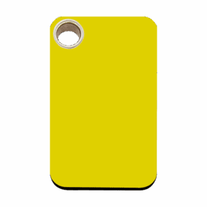 Médaille chien rectangle plastique plat jaune taille L Red Dingo