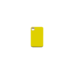 Médaille chat rectangle plastique plat jaune S - Gravure incluse