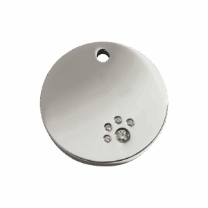 Médaille chien cercle Swarovski Diamantée Taille M