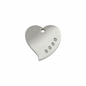 Médaille chat cœur Swarovski diamantée S