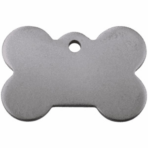 Médaille chien Os Titane plat Taille L