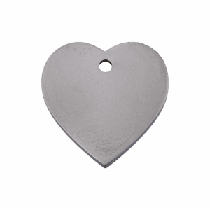 Médaille chien cœur Titane plat Taille M