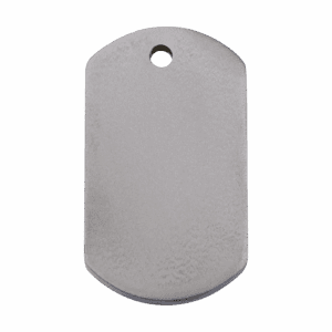 Médaille chien rectangle titane plat taille L