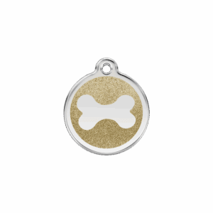 Médaille chat Os scintillant S Or Red Dingo