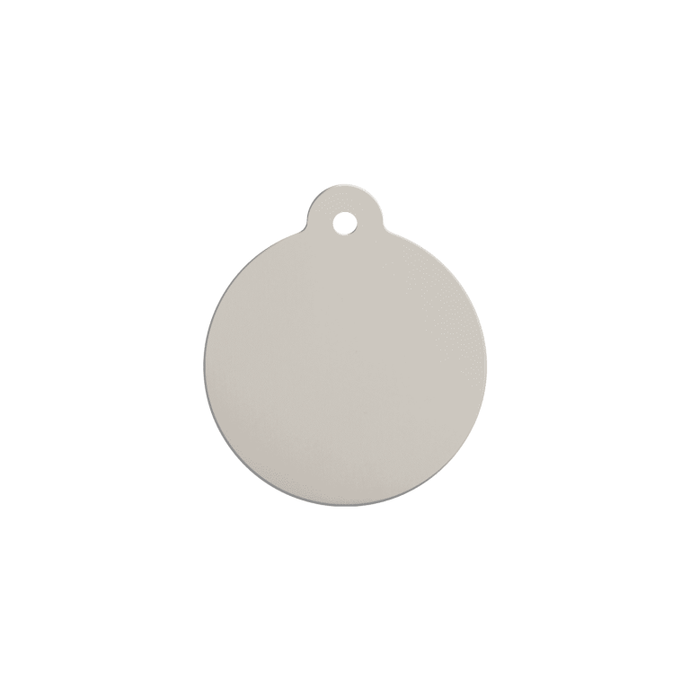 Vue arrière - Médaille personnalisable pour chien/chat Red Dingo Émail et acier inoxydable - Motif étoile violet - Taille S