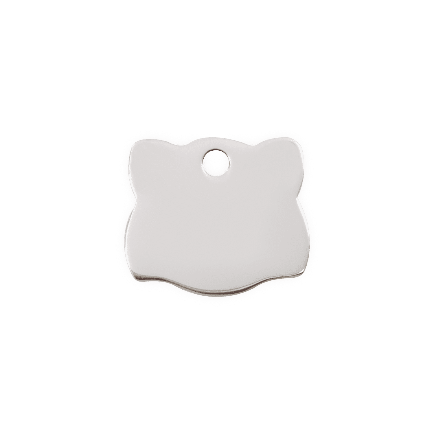Vue arrière - Médaille personnalisée pour chat Red Dingo - Plat en acier inoxydable - Tête de chat - Taille S