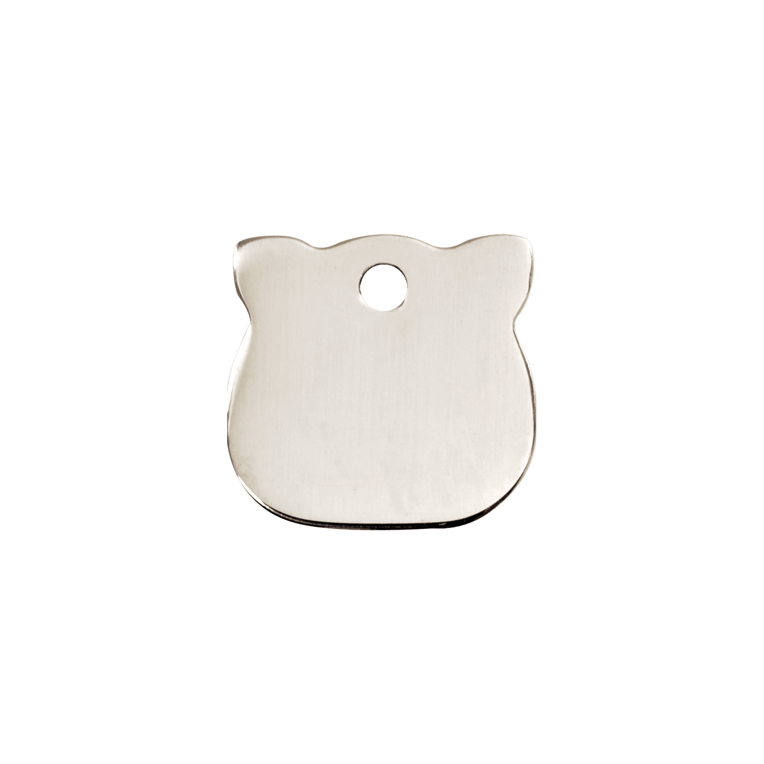 Vue arrière - Médaille personnalisée pour chat Red Dingo - Plat en acier inoxydable - Tête de chat - Taille S