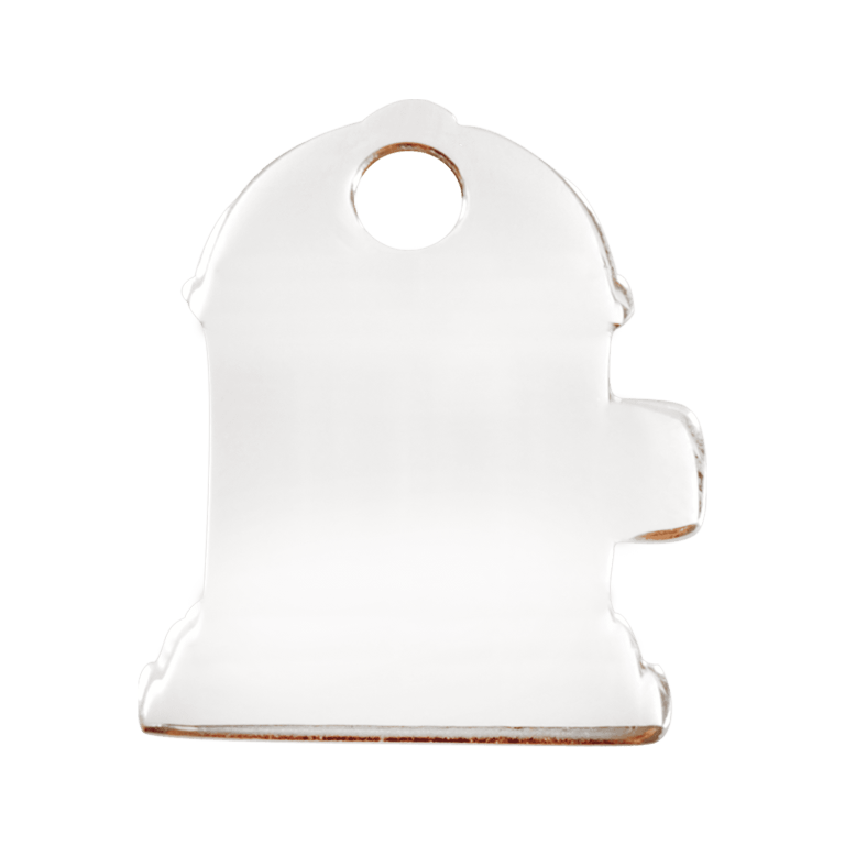 Vue arrière - Médaille personnalisée Red Dingo - Plat acier inoxydable - Bouche d'incendie - Taille S - Réf. 02-FH-ZZ-SM