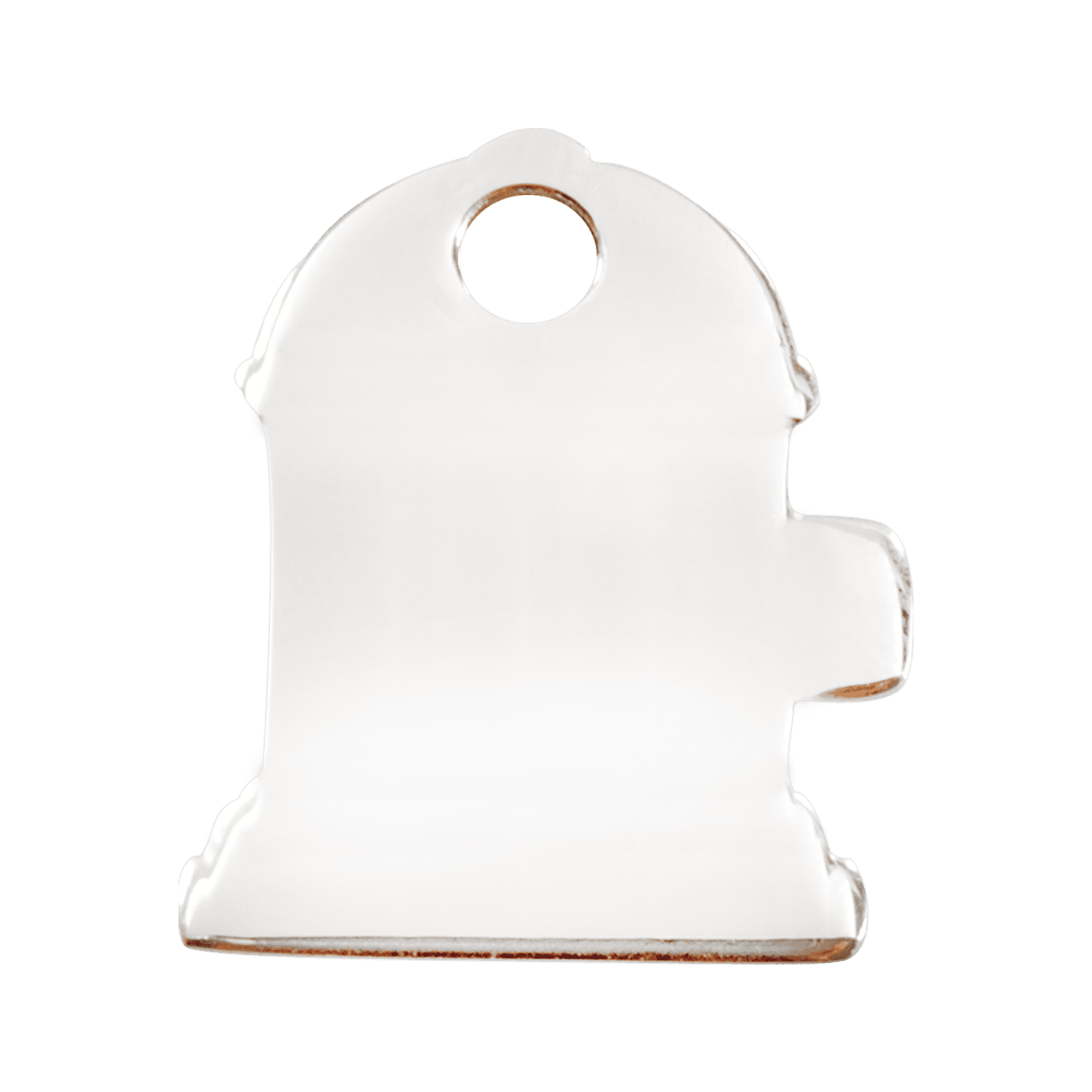 Vue arrière - Médaille personnalisée Red Dingo - Plat acier inoxydable - Bouche d'incendie - Taille S - Réf. 02-FH-ZZ-SM