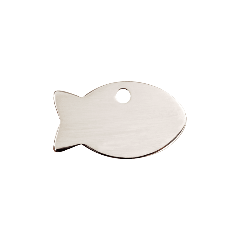 Vue arrière - Médaille personnalisée Red Dingo pour chien/chat - Motif poisson - Taille S