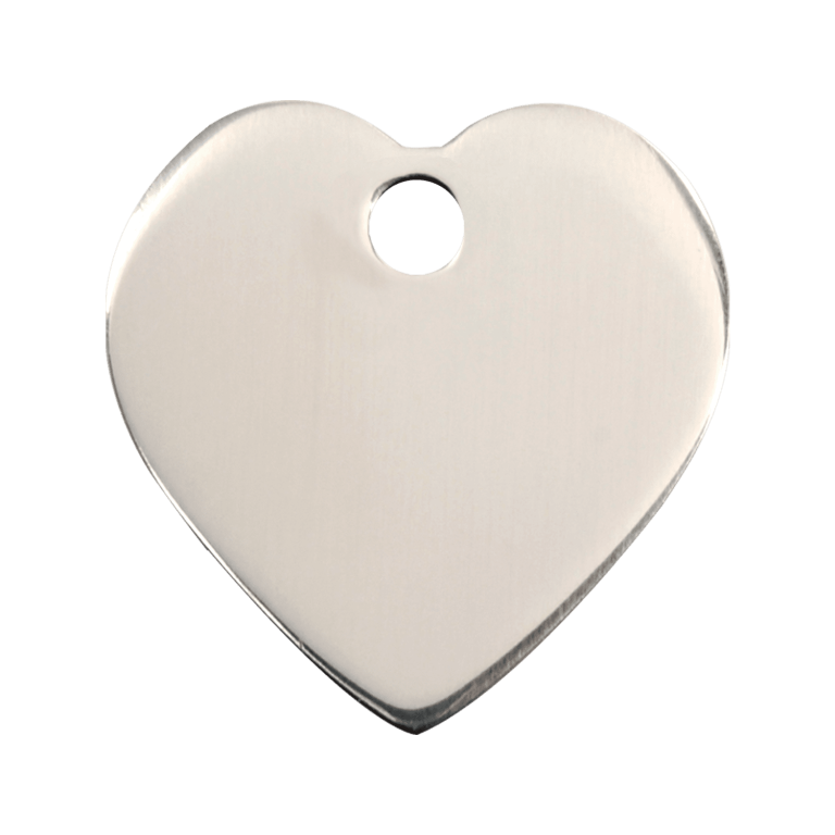 Vue arrière - Médaille personnalisable Red Dingo cœur acier inoxydable - Taille S - 02-HT-ZZ-SM