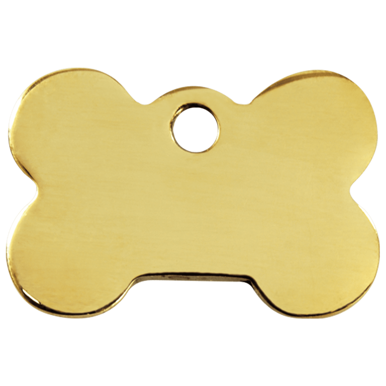 Vue arrière - "Médaille personnalisable Red Dingo Os Laiton plat - Taille S pour chien/chat - Réf : 03-BN-ZZ-SM"