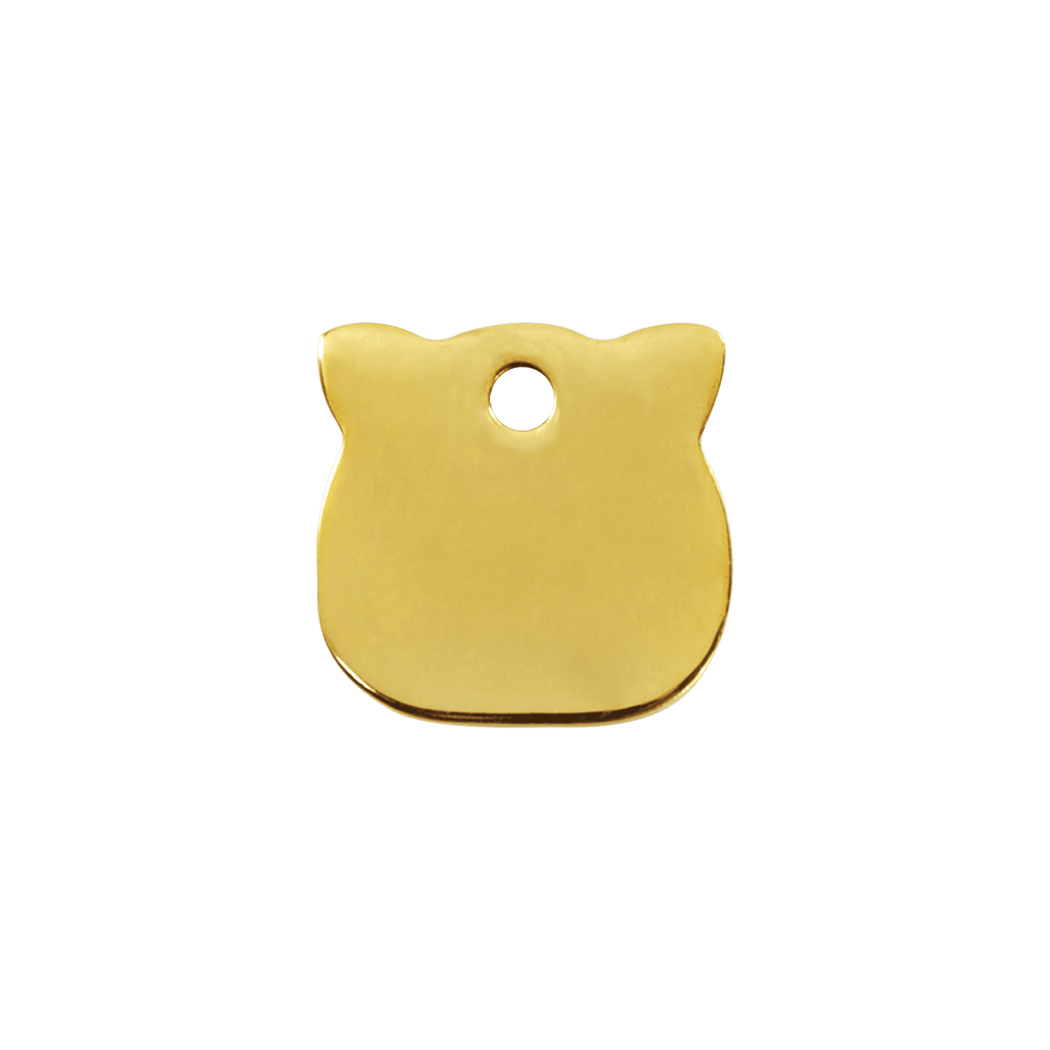 Vue arrière - Médaille personnalisable pour chat Red Dingo Laiton plat tête de chat - Taille S - 03-CH-ZZ-SM