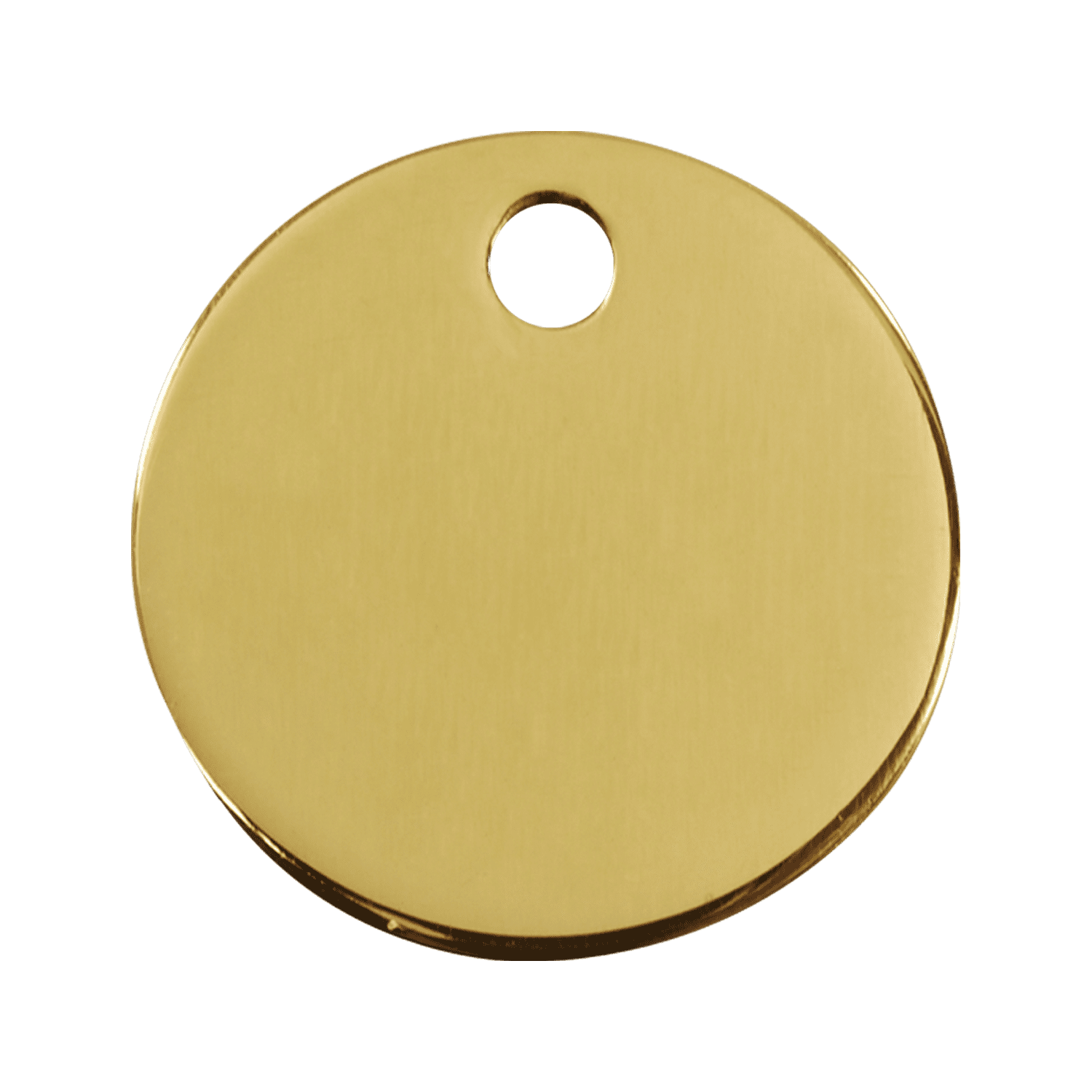 Vue arrière - Médaille personnalisable Red Dingo Laiton Plat Cercle pour chien ou chat - Réf. 03-CL-ZZ-LG