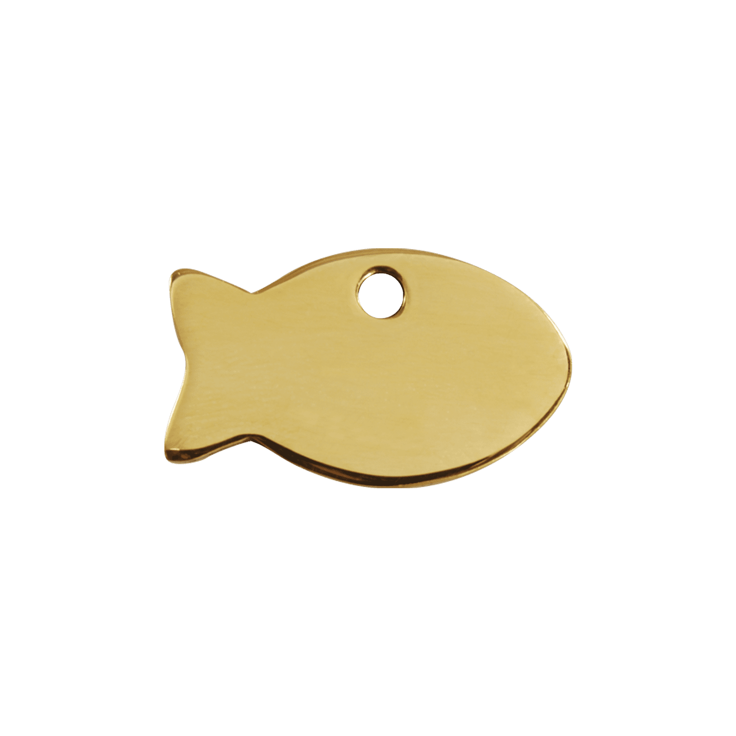 Vue arrière - Médaille personnalisable Red Dingo Laiton plat motif poisson - Taille S - 03-FI-ZZ-SM