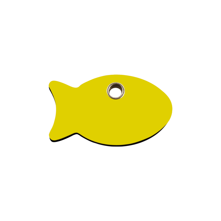 Vue arrière - Médaille personnalisable pour chat Red Dingo Plastique Plat Poisson Noir Taille S