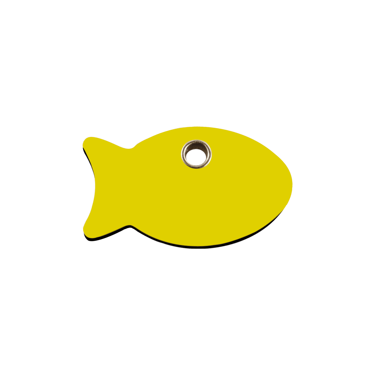 Vue arrière - Médaille personnalisable pour chat Red Dingo Plastique Plat Poisson Noir Taille S