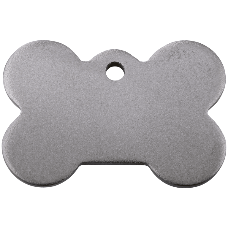 Vue arrière - Médaille personnalisable Red Dingo Titane plat Os - Taille L pour chien