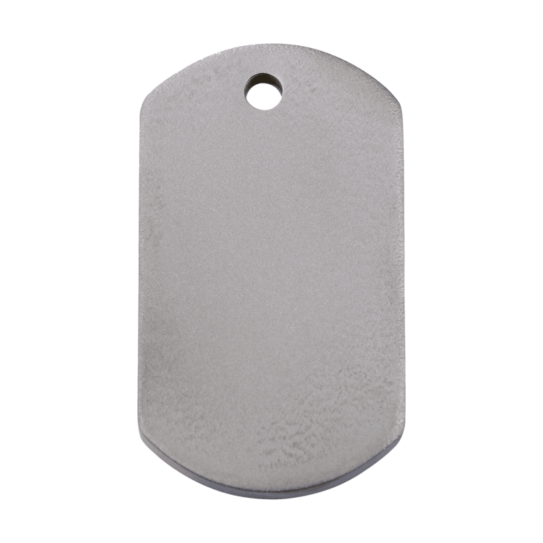 Vue arrière - Médaille personnalisée pour chien Red Dingo Titane plat Rectangle - Taille L